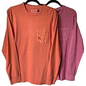 Set of 2 Goodfellow & Co. Long Sleeve Garment Dyed Pocket Tees Size Medium NWT